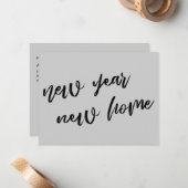 Décontracté gris Nouvel An Nouveau Faire-part (Devant/Arrière en situation)