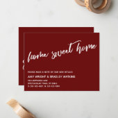 Décontracté Home Sweet Home Nouvelle adresse Carte (Devant/Arrière en situation)