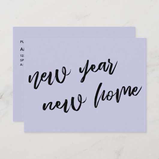 Décontracté Lavande Nouvel An Nouveau Faire-part (Devant / Derrière)