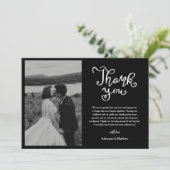 Décontracté Merci Script noir Mariage photo (Debout devant)