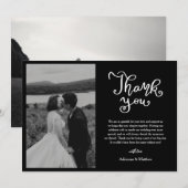 Décontracté Merci Script noir Mariage photo (Devant / Derrière)