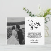 Décontracté moderne Merci Script Mariage photo (Debout devant)