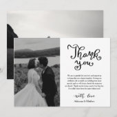 Décontracté moderne Merci Script Mariage photo (Devant / Derrière)