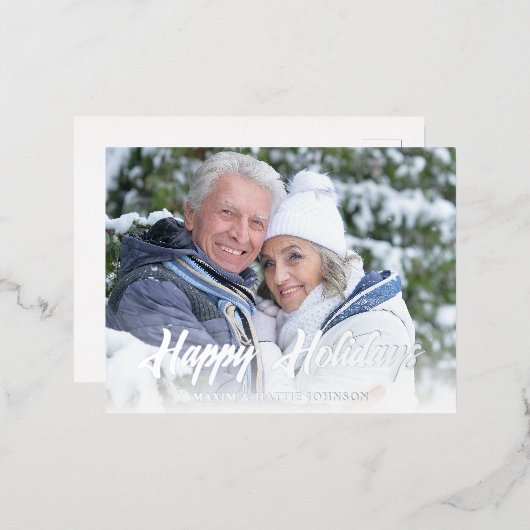 Décontracté Script moderne Joyeux vacances hiver p (Recto/Verso)