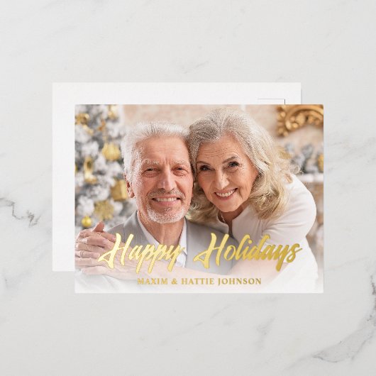 Décontracté Script moderne Joyeux vacances Photo (Recto/Verso)