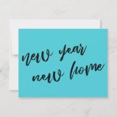 Décontracté Turquoise Nouvel An Nouveau Faire-part (Devant)