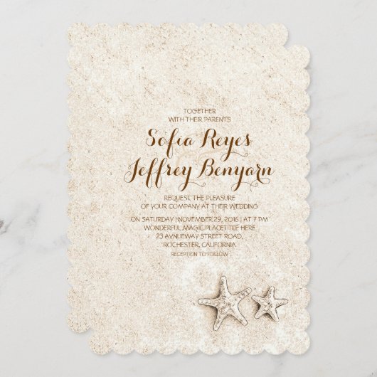 Décontractée et élégante invitation à mariage sur (Devant / Derrière)