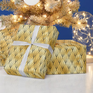 Decopatroon voor gouden en zwarte diamanten cadeaupapier
