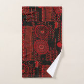 Decopatroon zwart en rood bad handdoek (Handdoek)
