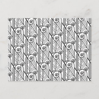 Decopatroon zwart/wit briefkaart