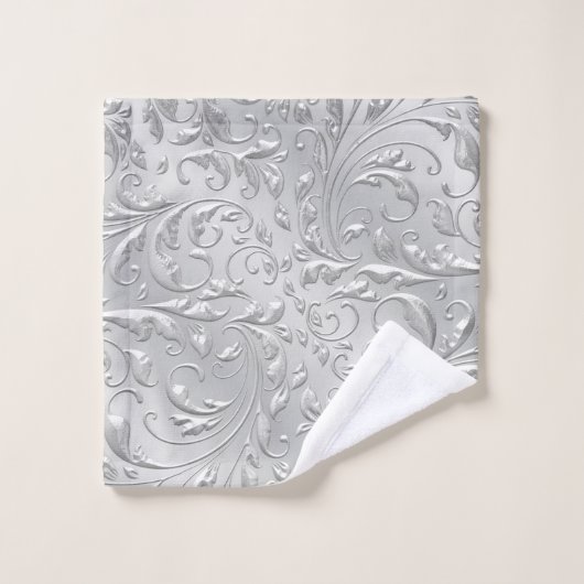 Décor Argent Monogramme Ensemble de serviettes de (Gant de toilette)