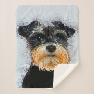 Décor Banket | HONDENLIEFHEBBER | Cute Schnauzer Sherpa Deken
