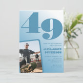 Décor bleu 49e anniversaire invitations Hommes Pho (Debout devant)