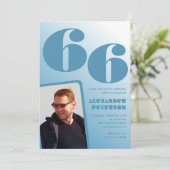 Décor bleu 66e anniversaire invitations Hommes Pho (Debout devant)