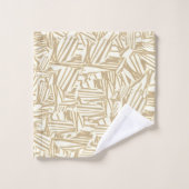 Décor brun clair ou beige et blanc (Gant de toilette)