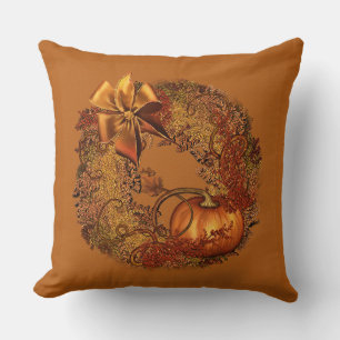 Décor Citrouille d'automne Wreath Orange Coussin