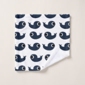 Décor Côtier Bleu Baleine Océan (Gant de toilette)