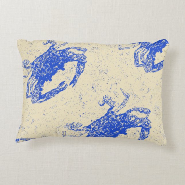 Décor côtier Crabe bleu Coussin (Dos)