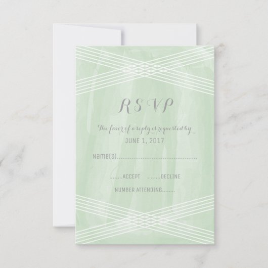 Décor d'aquarelle verte RSVP (Devant)