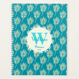 Décor d'art botanique en feuille de palme turquois