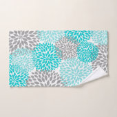 Décor de bain Turquoise de dahlia gris turquoise (Serviette à main)