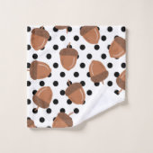 Décor de chute de Polka Botanique Noir & Blanc Aco (Gant de toilette)