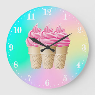 Décor de crème glacée Grande horloge