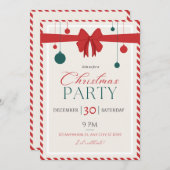 Décor de fête de Noël invitation personnalisable (Devant / Derrière)