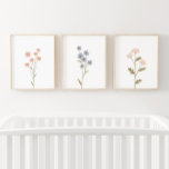 Décor de la crèche rose et bleu Fleur sauvage<br><div class="desc">Ajoutez une touche de finition à l'espace de votre petit avec cet ensemble de tirages fleurs sauvages rose et bleu.</div>