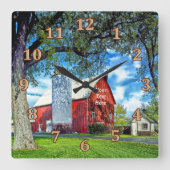 Décor de la grange rouge Horloge murale personnali (Recto)