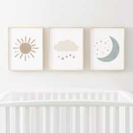 Décor de la pouponnière Sun Boy Neutral Cloud Moon