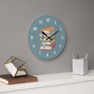 Décor de livre mignon Grande horloge