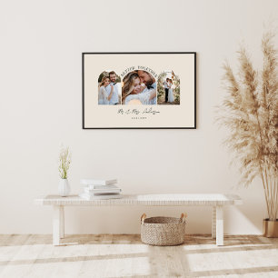 Décor de mariage multi photo en crème naturel arch