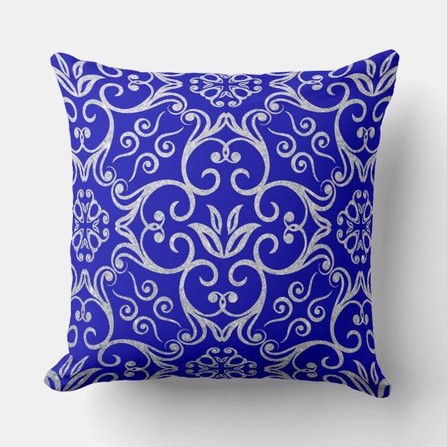 Décor de motif Royal bleu mignonne coussin (Recto)