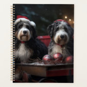 Décor de Noël Bernedoodle Sleigh enneigé (Devant)