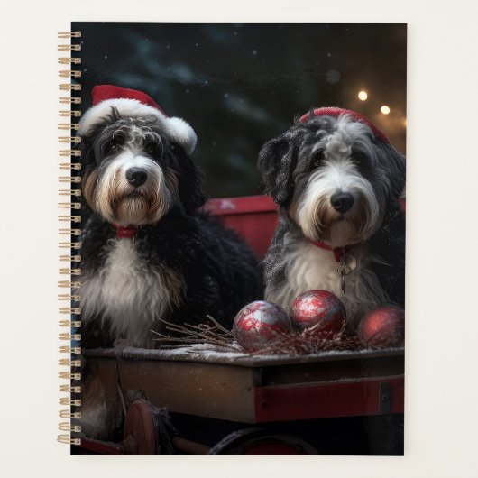 Décor de Noël Bernedoodle Snowy Sleigh (Devant)