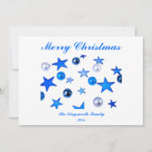 Décor de Noël bleu avec carte texte (Devant)