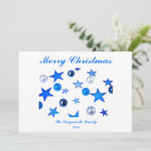Décor de Noël bleu avec carte texte (Debout devant)