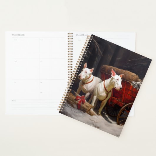 Décor de Noël Bull Terrier Snowy Sleigh (Devant avec enveloppe)
