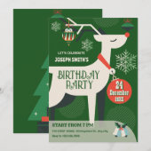 Décor de noël de cerf classique Invitation (Devant / Derrière)