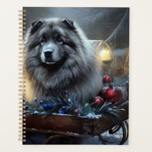 Décor de Noël Keeshond Snowy Sleigh (Devant)