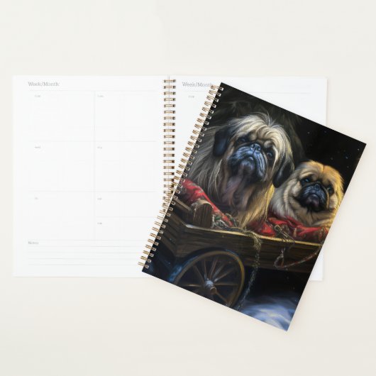 Décor de Noël Pekingese Snowy Sleigh (Devant avec enveloppe)