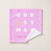 Décor de Noël rose Abstrait (Gant de toilette)