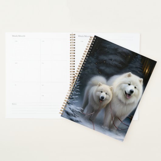 Décor de Noël Samoyed enneigé (Devant avec enveloppe)