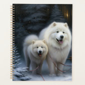 Décor de Noël Samoyed enneigé (Devant)