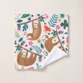 Décor de salle de bain à fleur et à fentes (Gant de toilette)