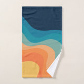 Décor de style rétro des vagues (Serviette à main)