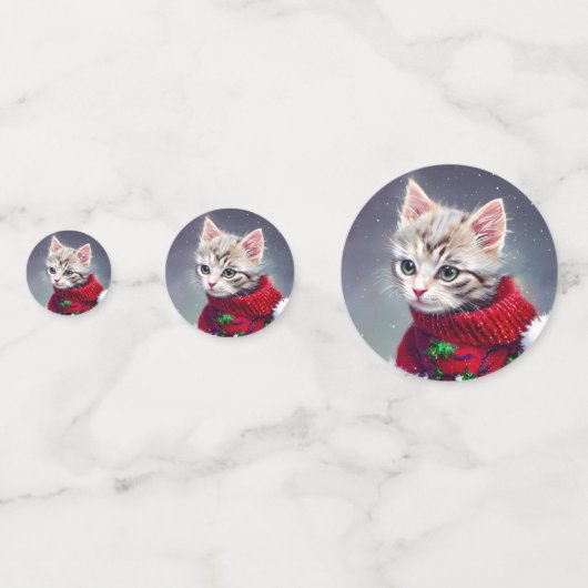 Décor de table de Noël Kitten Confetti (Devant)