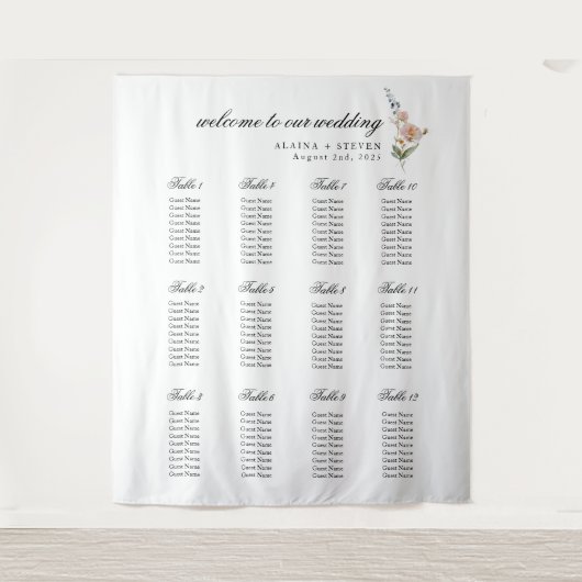 Décor de tapisserie Mariage floral romantique (Devant)