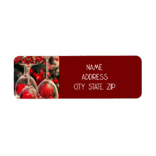 *DÉCOR DE VIN DE NOËL* ÉTIQUETTE DE ADRESSE